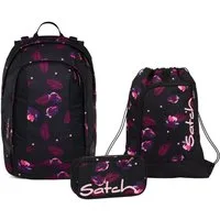 Satch Schulranzen Schulrucksack-Set AIR Mystic Nights 3-teilig, Kollektion 2025 (3-teilig), Schulranzen, ergonomisch, Laptop-Fach, Your-Size-System