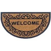 Vimoda Fußmatte kokos, Eingangstürmatte Außen & Innen Schmutzfänger für Haustür, Halbrund, Höhe: 12 mm, Fußabtreter Antirutsch, Terrasse, Balkon Matte Eingang 40x60 cm