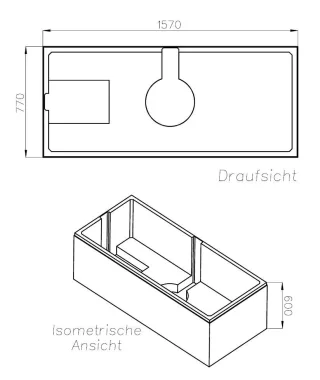 Neuesbad Wannenträger für Hoesch iSensi 160x80 SW 16419