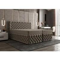 B&B Home Boxspringbett Boxbett Figo II 180 cm 200 cm (H3 Matratze Bonellfederung, Kopfteil, Bettkasten und Topper)