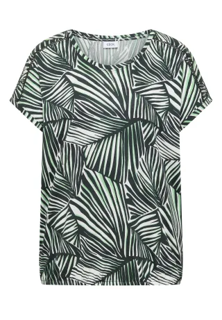 CECIL - T-Shirt mit V-Neck und Spitzendetail palm breeze green - Gr. - M