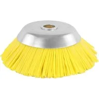 S&R Reinigungsbürste Unkrautbürste 200 mm x 25,4 mm, Nylon-Borsten gegen Unkraut, Moos, schonende Kegelbürste für Rasentrimmer, Motorsense, Freischneider