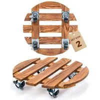 Bamworld Pflanzenroller mit Rollen, robust für schwere Pflanzen, 30,5 cm, Indoor & Outdoor, (2-St), 360° drehbar mit Bremse, Tragfähigkeit 109 kg