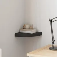 furnicato Wandregal Eck-Schwarz 25 x 25 x 3,8 cm mit unsichtbarem Montagesystem, 1-tlg., Schweberegal mit 5 kg Belastbarkeit als Ablage für dein Zuhause