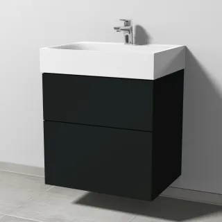 Sanipa 3way Waschtischunterbau zu Kaldewei Silenio Waschtisch mit 2 Auszügen, Vulkan-Matt SP4551V