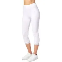 Merry Style Leggings Damen 3/4 Capri Hose MS10-224 (1-tlg) aus Baumwolle mit Spitze