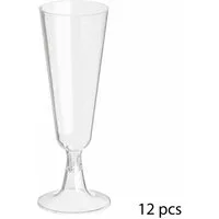 5five Simply Smart Champagnerglas Wiederverwendbar 12er Set, 150 ml, Kunststoff