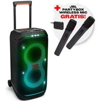JBL Set: PartyBox Stage 320 + Gratis-Mikrofon-Set (UVP 129,99) Party-Lautsprecher (Bluetooth, 240 W)