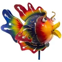 Kaufhaus le petit Gartenstecker Gartenstecker Teelichthalter Metall Fisch Figur Skulptur Objekt Dekofigur Fisch aus Metall als Teelichthalter