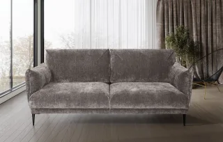 Sofa Designersofa MADISON 3-Sitzer in Stoff Dress Me Hellgrau