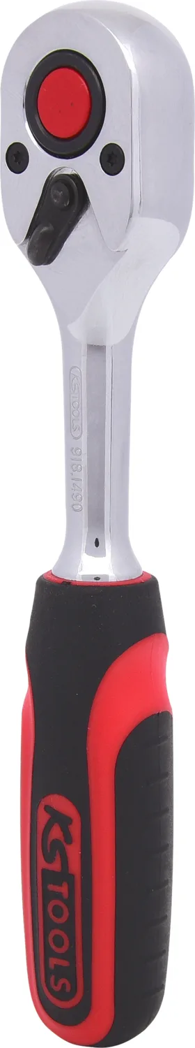 KS Tools 1/4" CHROMEplus Umschaltknarre, 72 Zahn, Kunststoffgriff - 918.1490