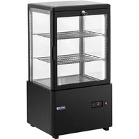 Royal Catering Kühlschrank RCCC-58-BT, 83 cm hoch, 44 cm breit, Kühlvitrine 58 L Kuchentheke 3 Ebenen Kühltheke abschließbar 0 - 12 °C