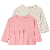 vertbaudet Langarmshirt Baby Blusenshirts mit Kräuselfalten BASIC 2er-Pack