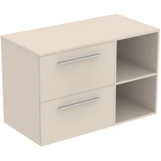 Ideal Standard Möbel-Set 100cm i.life B 2 Auszüge 2 off.Fächer Gr.Chrom Sandbeige matt, T5753NF T5753NF