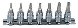 KS Tools 1/4" CHROMEplus Bit-Stecknuss-Satz Torx, Bohrung, 7-tlg TB10-TB40 - 918.1460