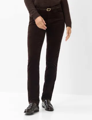 Brax Damen Five-Pocket-Hose Style CAROLA BRUNETTE, dunkelbraun, Gr. 46K