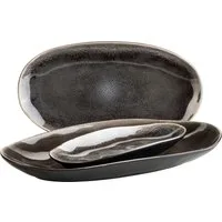 MÄSER Servierplatte Niara Organic, Servierplatten-Set, Steinzeug, Steinzeug, (Set, 3-tlg)