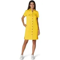 MADELEINE Midikleid Schmales Hemdblusenkleid mit Kurzarm