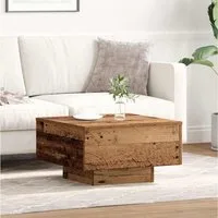 furnicato Couchtisch Moderner 55 x 55 x 31 cm in Altholz Optik (1-St), Stabiler Wohnzimmertisch mit Ablagefläche für Ihr Wohnzimmer