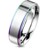 Order & Smile Schmuck Partnerring Regenbogen Ring Edelstahl / Pride Partnerring für Damen & Herren