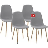Albatros International Esszimmerstuhl Esszimmer Stühle 4 er Set FANO, Stuhl Stühle Esszimmerstühle, Küche (4er Set, Grau, Stoff Bezug), Küchenstuhl Küchenstühle Essstühle für den Esstisch Ess Stühle