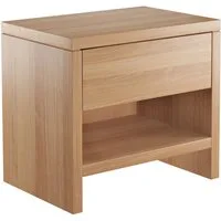 ERST-HOLZ Nachtkommode Hochwertiger Massivholz-Nachttisch Buche Nachtkonsole mit Schublade, 90.20-K39 - Nachttisch Buche farblos lackiert-Schublade oben