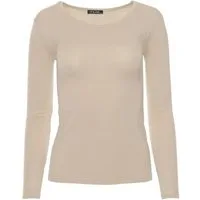 Muse Rundhalsshirt Basic Rundhals Langarmshirt Skinny Fit 1093-O