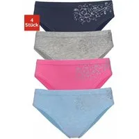 petite fleur Bikinislip (Packung, 4-St) schöner Basic für jeden Tag, mit floralem Glitzerdruck