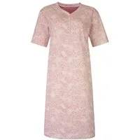 Medaillon Nachthemd Damen Schlafshirt mit kurzem Arm (1-tlg) Baumwolle
