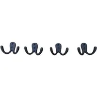 Deko-Impression Wandhaken Stabile Doppelhaken Zweifachhaken Wandhaken 4er Set Gusseisen braun, (4-St)