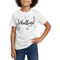 Spreadshirt T-Shirt Schulkind 2026 Bunte Handabdrücke Einschulung Kinder T-Shirt (1-tlg)