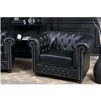 riess-ambiente Chesterfield-Sessel CHESTERFIELD 110cm matt schwarz (Einzelartikel, 1-St), Wohnzimmer · Kunstleder · Federkern · Knopfheftung · Design