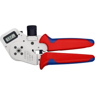 KNIPEX Vierdornpresszange für gedrehte Kontakte 195 mm verchromt mit Mehrkomponenten-Hüllen - 975263DG