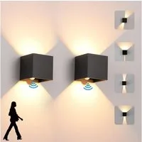 VIVIHEYDAY Außen-Wandleuchte Wasserdicht LED Wandleuchte Wandlampe Auf und ab Einstellbarer, Lichtstrahl, LED Wandlampe mit Bewegungsmelder, für Wohnzimmer, Flur, Balkon, Hotel