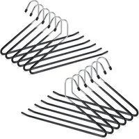 relaxdays Kleiderbügel Set schwarze Hosenbügel rutschfest, (12er Set, 12-tlg), 12er Pack