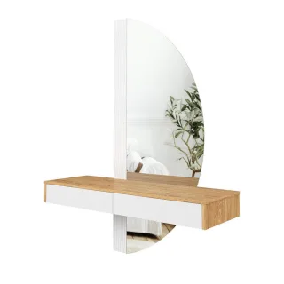 Vicco Schminktisch, Weiß, Holzwerkstoff, 3 Fächer, 2 Schubladen, Rechteckig,Rechteckig, 120x161.1x40 cm, Schlafzimmer, Schminktische