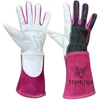 StahlFux Schweißerhandschuhe TIG Precision Arbeitshandschuhe Handschuhe (Spar-Set, 2-St., hitzebeständig) schützt zuverlässig vor Hitze und Funken