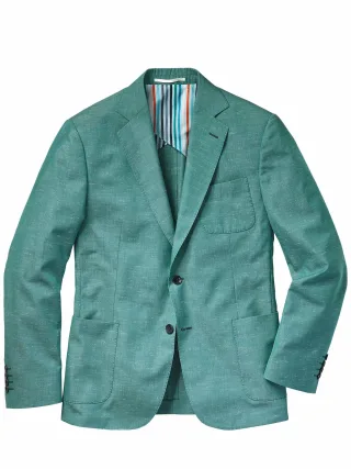 Mey & Edlich Herren Funk-Soul-Anzugsakko Blau 80 % Baumwolle, 15 % Viskose, 5 % Seide