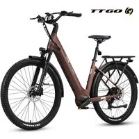 TTGO E-Bike Cityrad 28 Zoll, 70Nm, Drehmomentsensor, max. 120km, Federsattelstütze, 7 Gang SHIMANO, Kettenschaltung, Heckmotor, 720 Wh, 5 Stufen, Farbdisplay, Elektrofahrrad für Damen und Herren, Pedelec