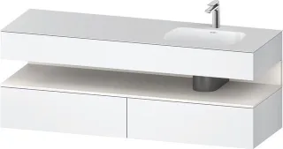 Duravit Qatego Einbauwaschtisch mit Konsolenwaschtischunterbau Weiß Matt 1600x550x600 mm - QA4796084 QA4796084180000