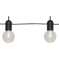 STAR TRADING LED-Lichterkette für Party Biergarten 10 Kugeln Filament LED 3,6m Batterie Timer, 10-flammig