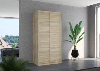 Schiebetürenschrank Schrank Nr.130 in Sonoma matt 100x200x58 cm