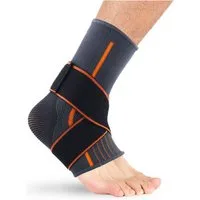 Rötting Design Sprunggelenkbandage Sprunggelenkbandage Fußgelenkbandage Knöchelbandage Fußbandage (Rötting Sports), atmungsaktiv, Farbe orange/schwarz, verschiedene Größen