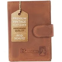 Mercano Kartenetui Echtleder mit Popup-Mechanismus & Münzfach, 9 Kartenfächer, RFID-Schutz, Scheinfach, Unisex inkl. Geschenkbox