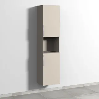 Sanipa 3way Hochschrank mit 2 Türen und 1 offenem Fach, Kaschmir-Matt UP1171U