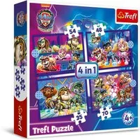 Trefl Puzzle 4 in 1 Puzzle MIGHTY MOVIE von PAW Patrol, von 35 bis 70 Teilen, 4 Set, Puzzleteile