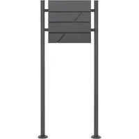 ML-DESIGN Standbriefkasten Wandbriefkasten Briefkasten Postkasten mit Zeitungsfach inkl. Standfuß, Briefkastenanlage mit Standfuß Anthrazit 120 cm Mailbox mit Pfosten