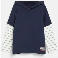 s.Oliver Langarmshirt T-Shirt Kapuzen-Shirt in Layering-Optik