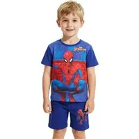 Spiderman Shirt & Shorts Marvel Spiderman Jungen-Set T-Shirt & Shorts Sommer Rot Blau Kids (Set, Kurze Sommer Hose + T-Shirt Spiderman) Spiderman Jungen Kleidung mit lizensiertem Print