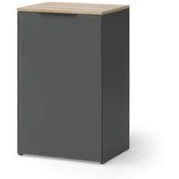 Vicco Kommode Wido, Anthrazit/Sonoma, 50 x 80 cm mit Regal (1 St)